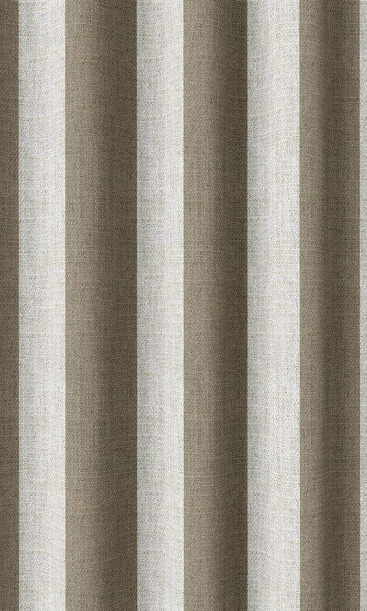 Modern Striped Print Home Décor Fabric Sample (Cedar Brown/ White)