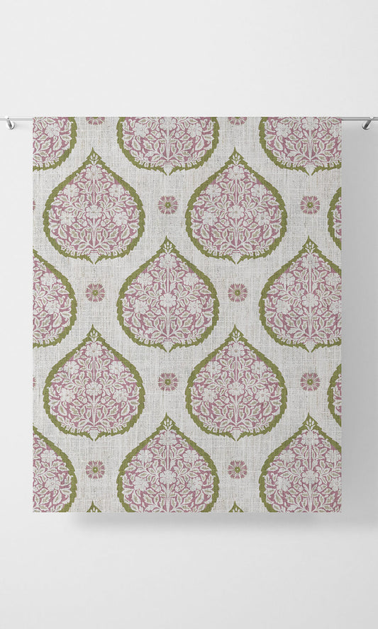 Paisley Fabric Blinds (Pink/ Green)