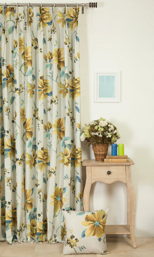 Floral Fabric Blinds (Yellow)