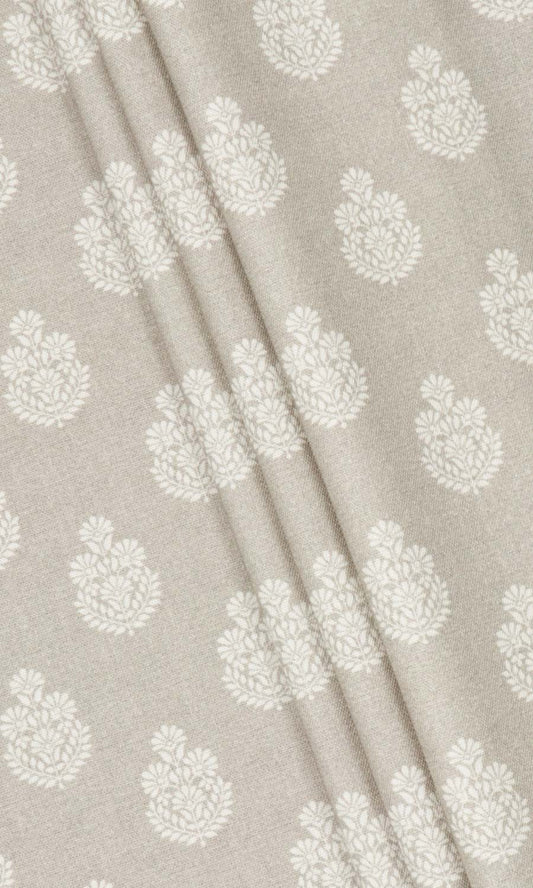 Floral Cotton Fabric Blinds (Pale Beige)