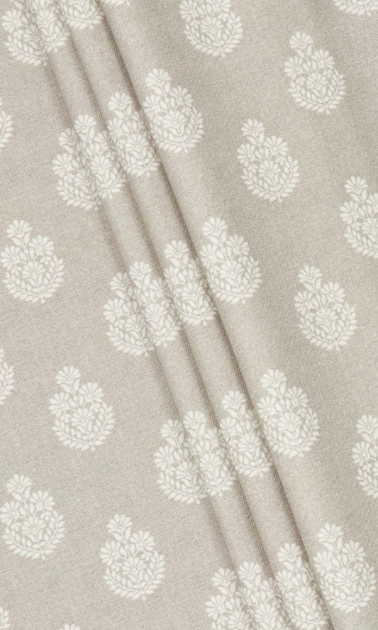 Floral Cotton Home Décor Fabric By the Metre (Pale Beige)