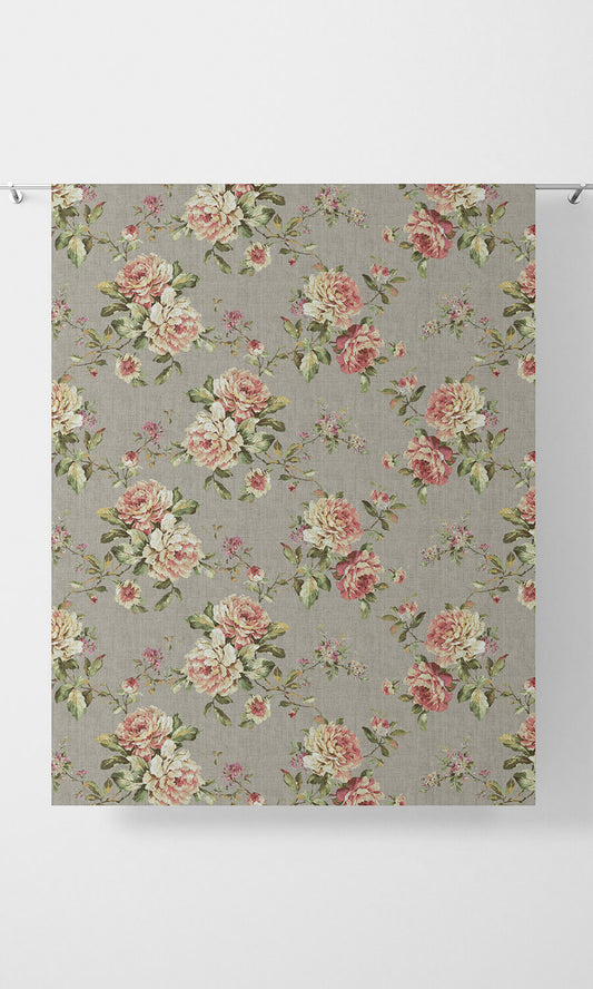 Country Floral Roman Shades (Grey/ Pink)