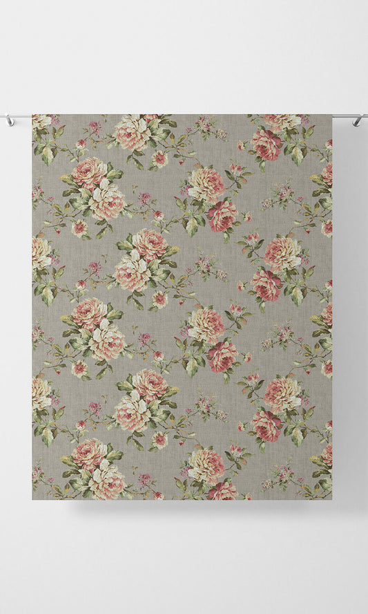 Country Floral Window Blinds (Grey/ Pink)