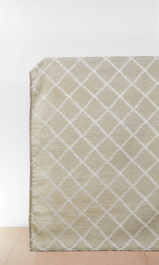 Custom Size Window Home Décor Fabric Sample (Beige/ White)