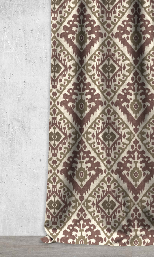 Ikat Custom Shades (Maroon Red/ Olive Green)