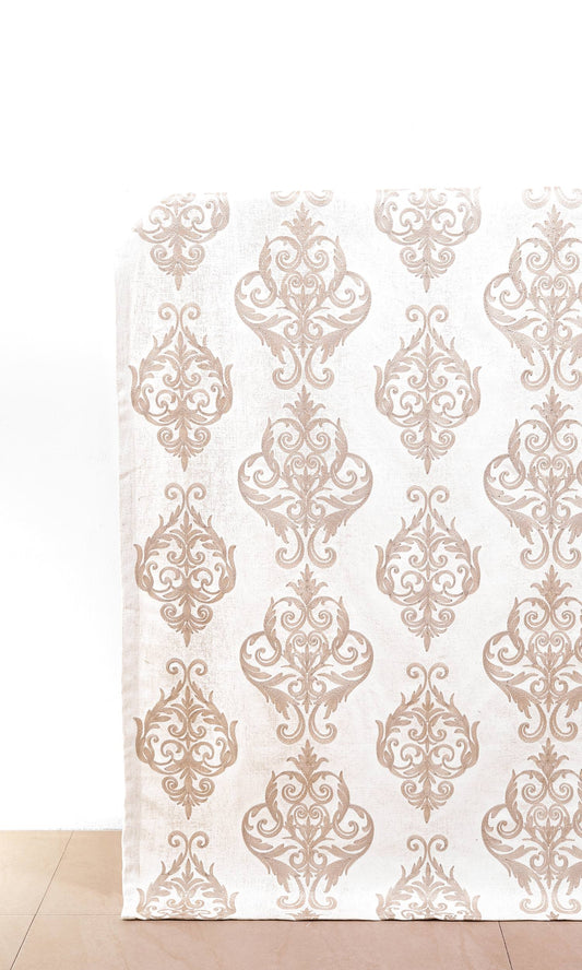 Custom Size Window Home Décor Fabric Sample (Golden/ Ivory)