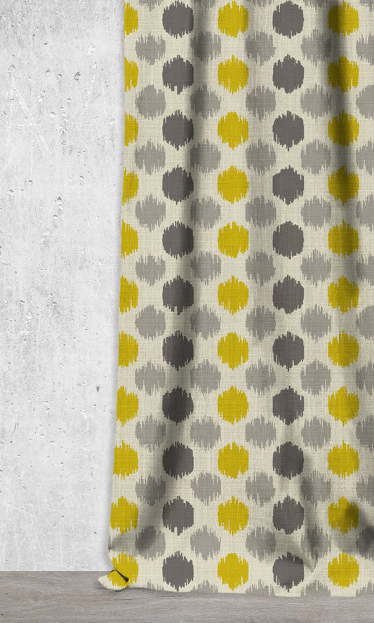 Printed Home Décor Fabric By the Metre (Yellow/ Grey)