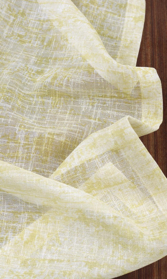 Textured Sheer Home Décor Fabric By the Metre (Yellow-Green)