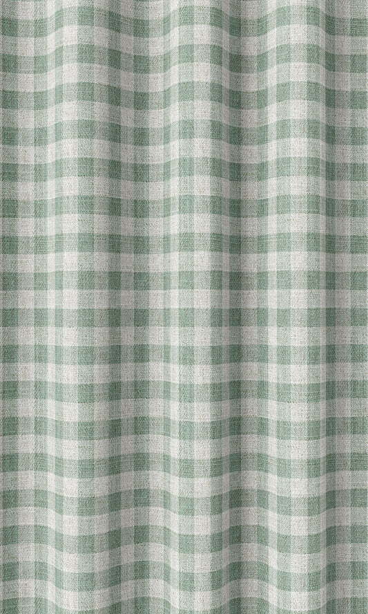 Check Patterned Home Décor Fabric By the Metre (Duck Egg Blue/ White)