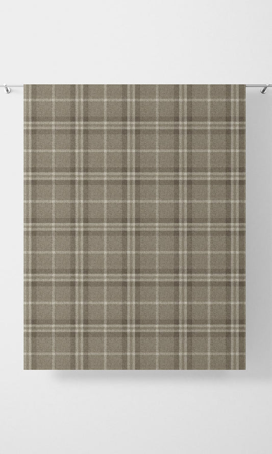 Plaid Patterned Roman Shades (Beige & Brown)