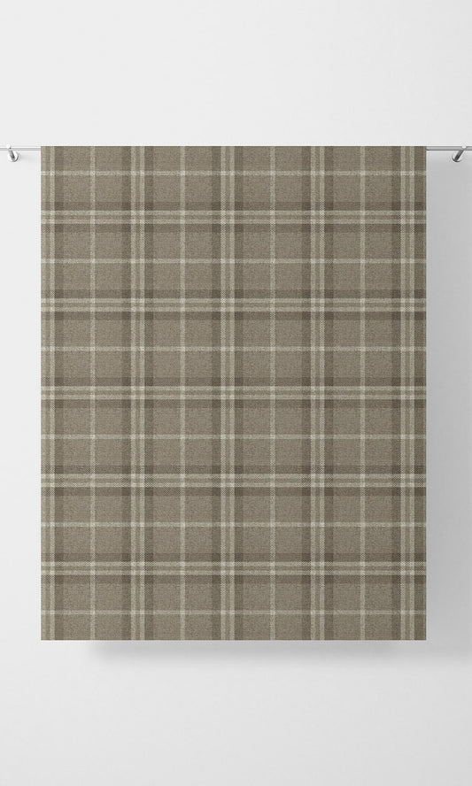 Plaid Patterned Roman Blinds (Beige & Brown)