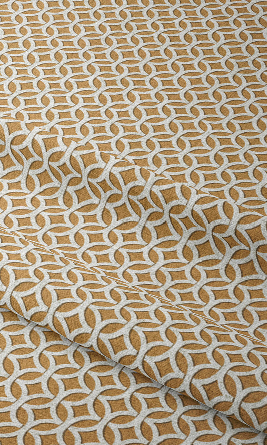 Geometric Print Home Décor Fabric Sample (Muted Orange)