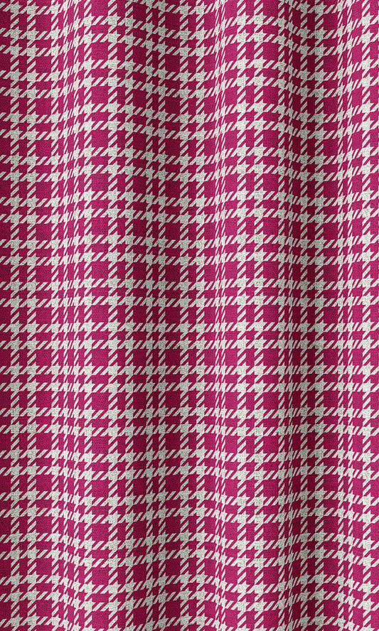 Modern Check Print Roman Shades (Magenta Pink)