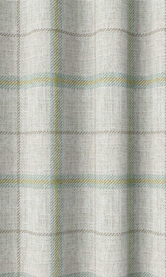 Check Print Home Décor Fabric By the Metre (White/ Blue/ Green)