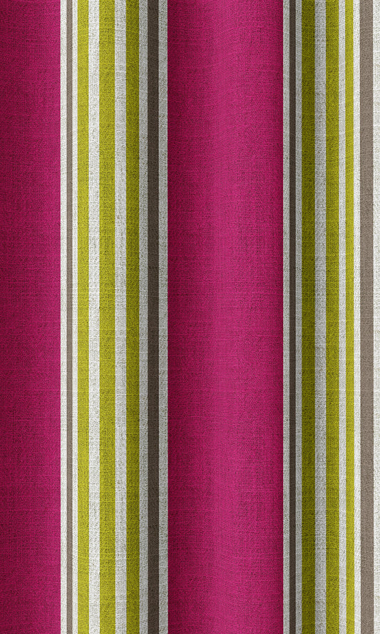 Custom Striped Roman Blinds (Pink/ Apple Green)