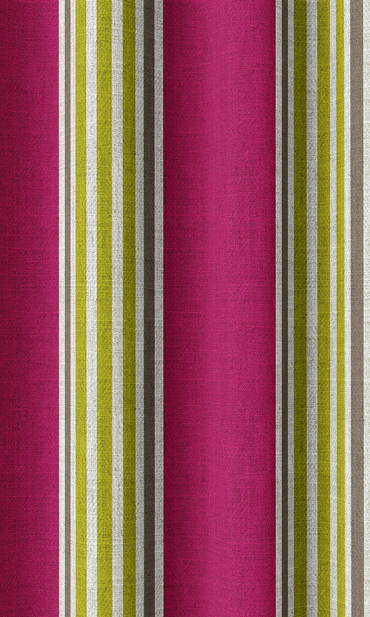 Custom Striped Home Décor Fabric By the Metre (Pink/ Apple Green)