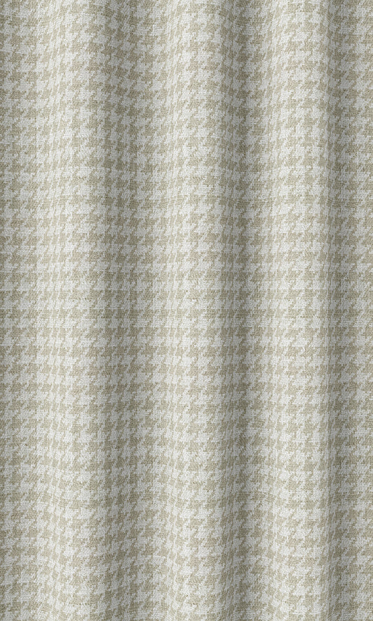 Houndstooth Print Home Décor Fabric By the Metre (Beige/ White)