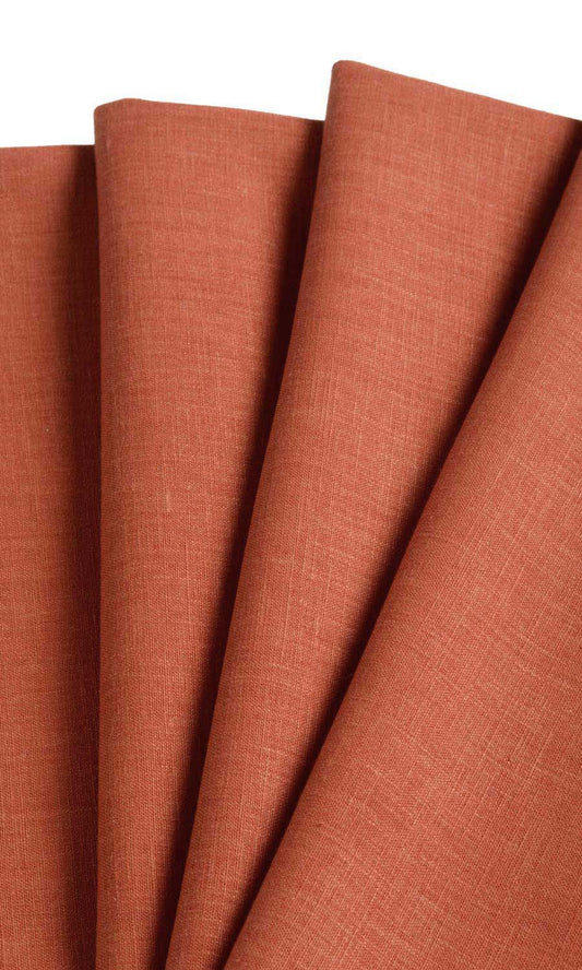 Poly-Cotton Blend Home Décor Fabric By the Metre (Orange-Red)