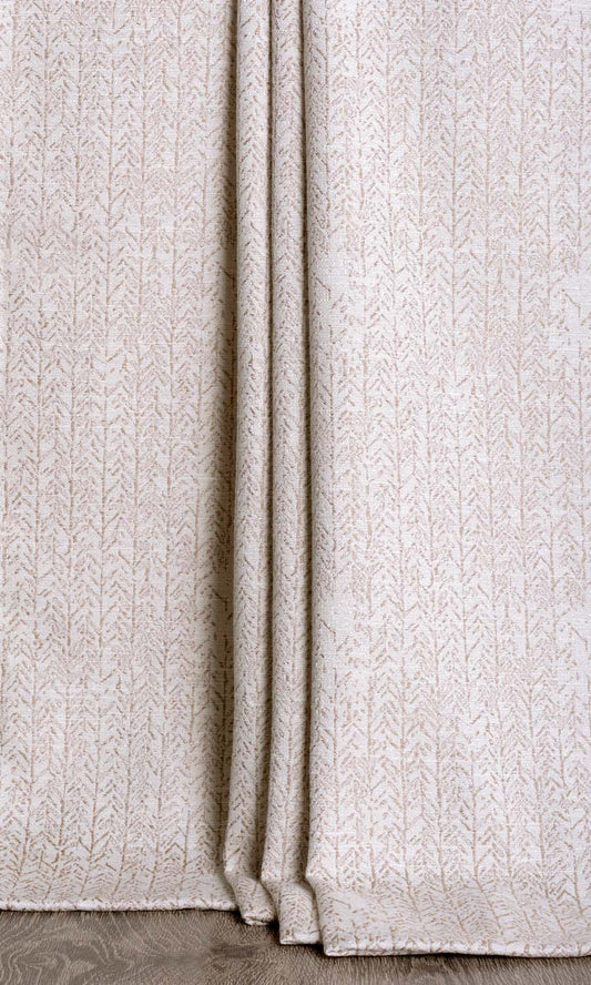 Custom Length Home Décor Fabric By the Metre (Off White/ Coffee Brown)