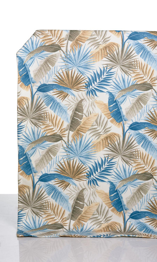 Botanical Floral  Home Décor Fabric By the Metre (Blue/ Brown)