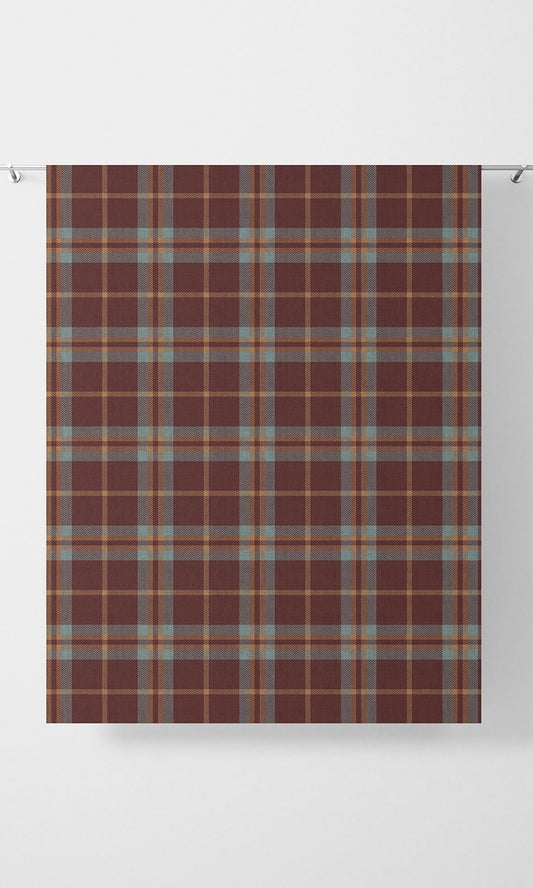 Checkered Roman Shades (Wine Red/ Orange/ Blue)