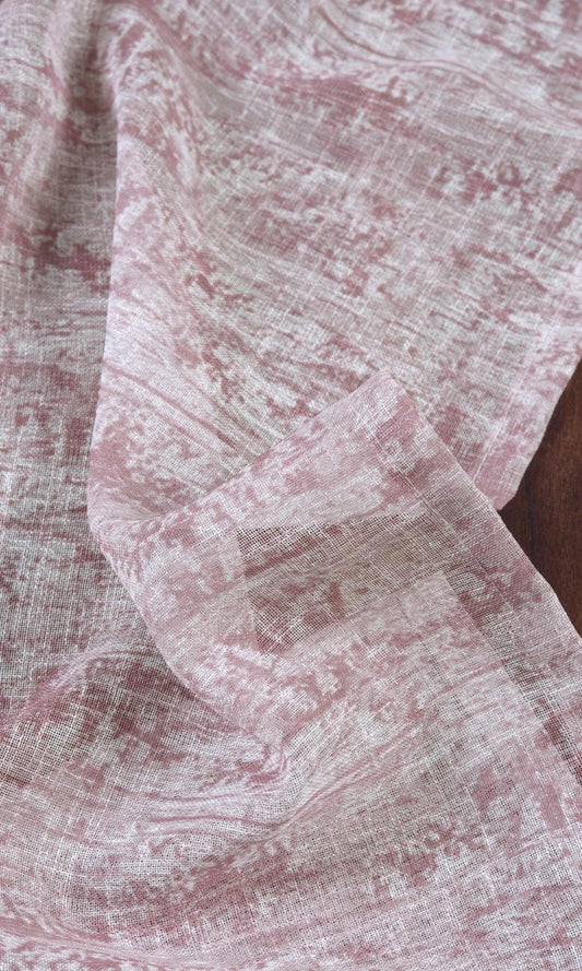 Textured Sheer Home Décor Fabric By the Metre (Pink)
