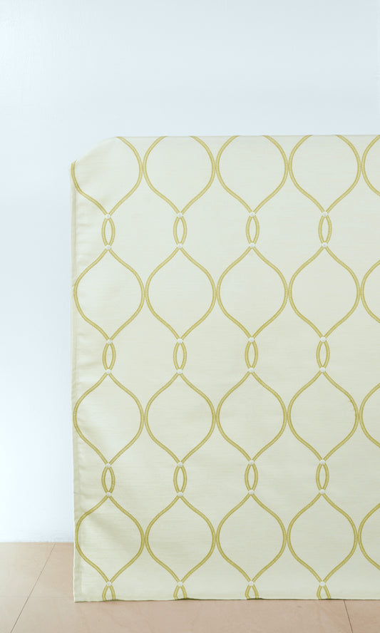 Made-to-Order Home Décor Fabric By the Metre (White/ Yellow)