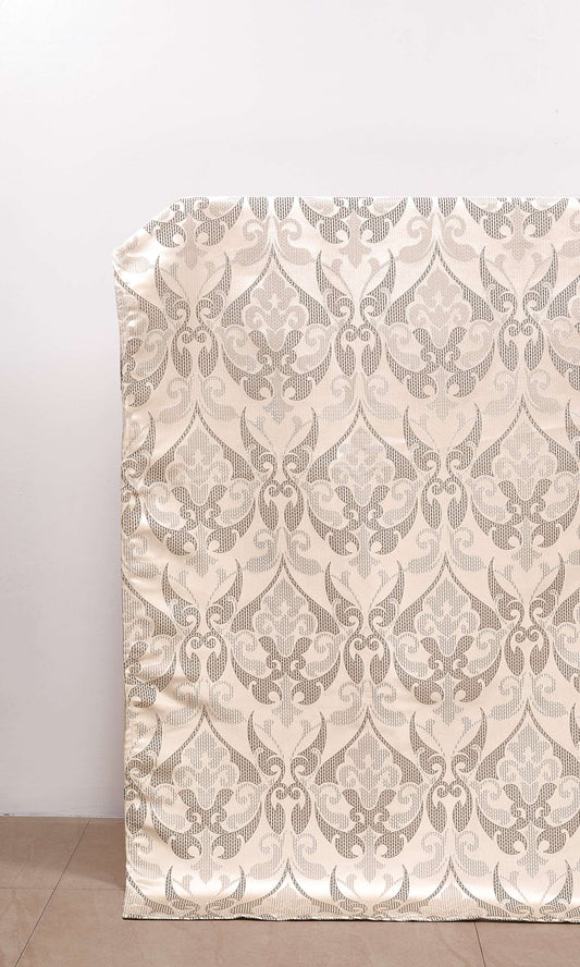 Self Patterned Home Décor Fabric Sample (Cream/ Brown)