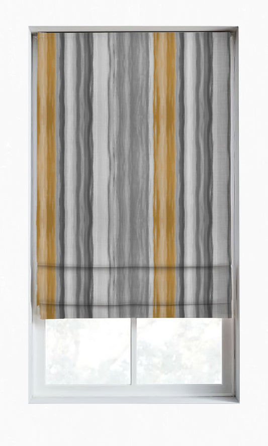 Dimout Striped Shades (Grey/ Mustard Yellow)