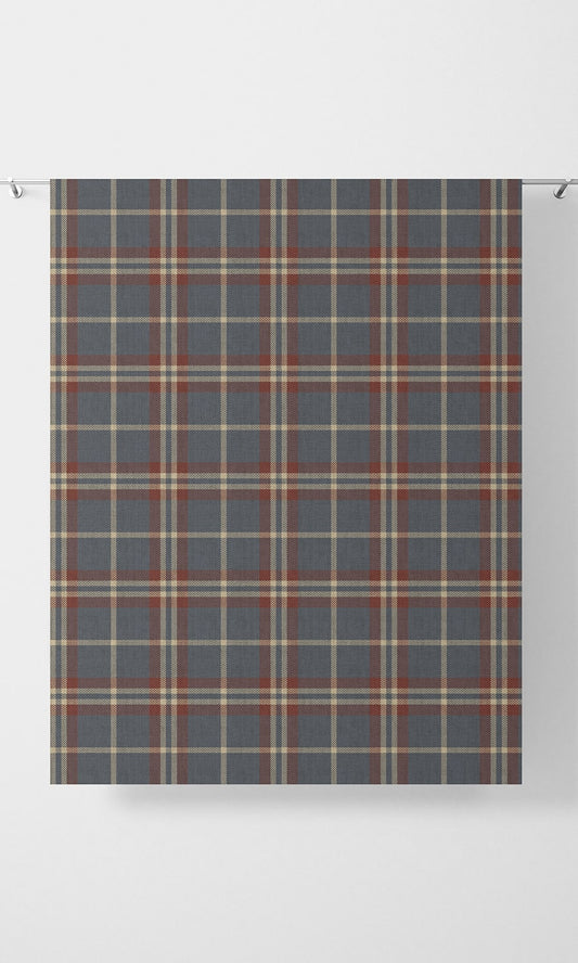 Checkered Home Décor Fabric By the Metre (Grey/ Red/ Beige)