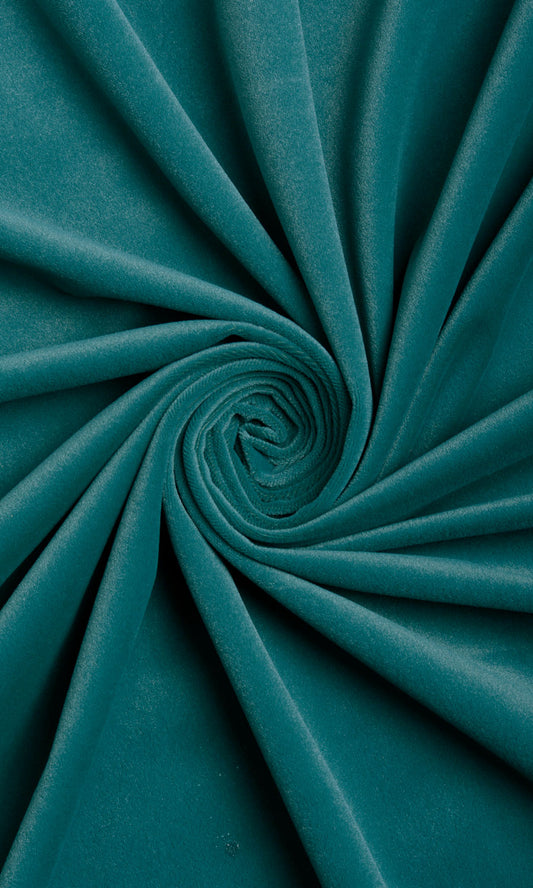 Velvet Home Décor Fabric By the Metre (Teal Blue/ Green)