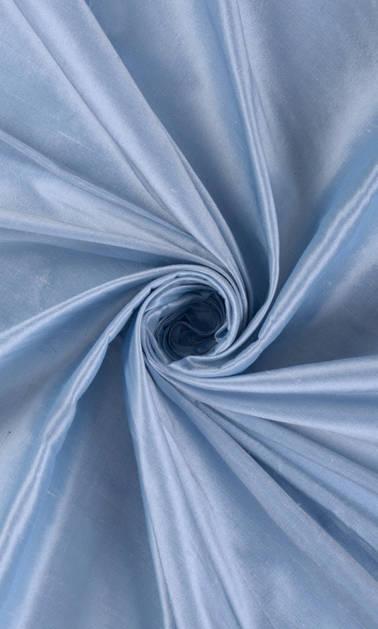 Plain Shantung Silk Custom Home Décor Fabric By the Metre (Steel Blue)