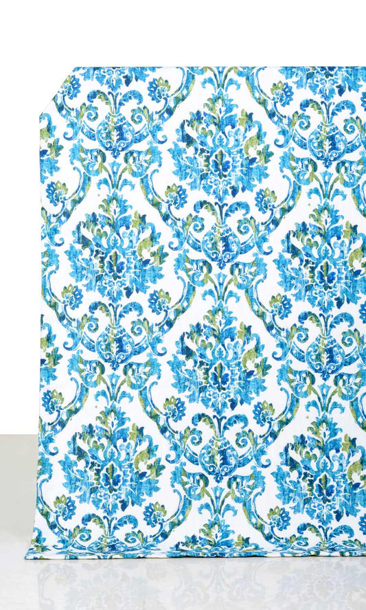 Damask Print Blinds (Blue/ Green)