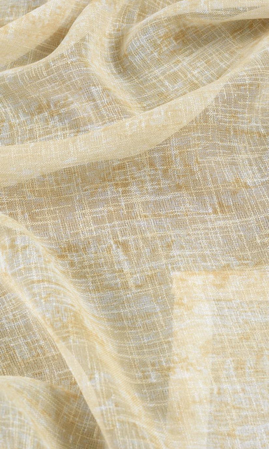 Textured Sheer Home Décor Fabric By the Metre (Honey Yellow/ Pale Orange)