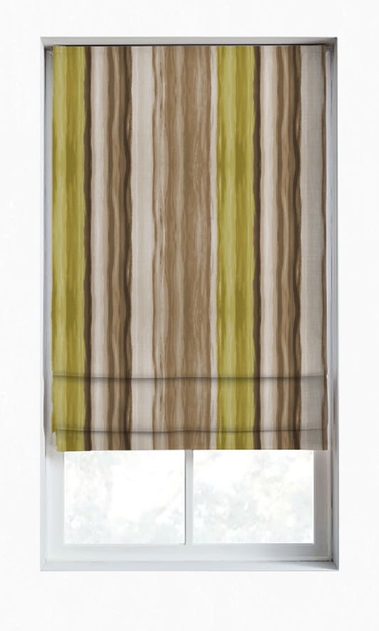 Striped Dimout Shades (Yellow/ Brown/ Green)