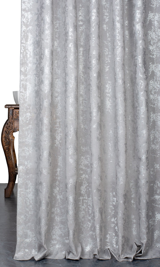 Sheer Roman Blinds with Silver Accents (Gray)