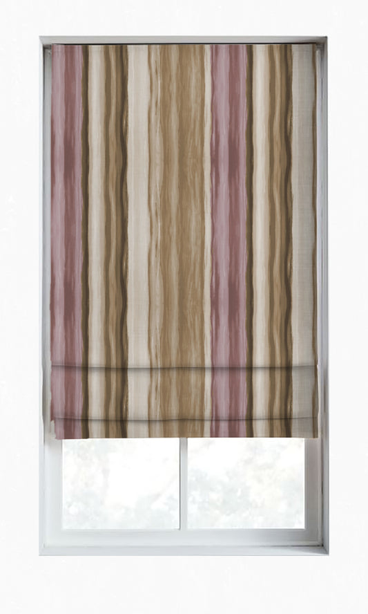 Modern Striped Custom Home Décor Fabric By the Metre (Pink/ Brown)