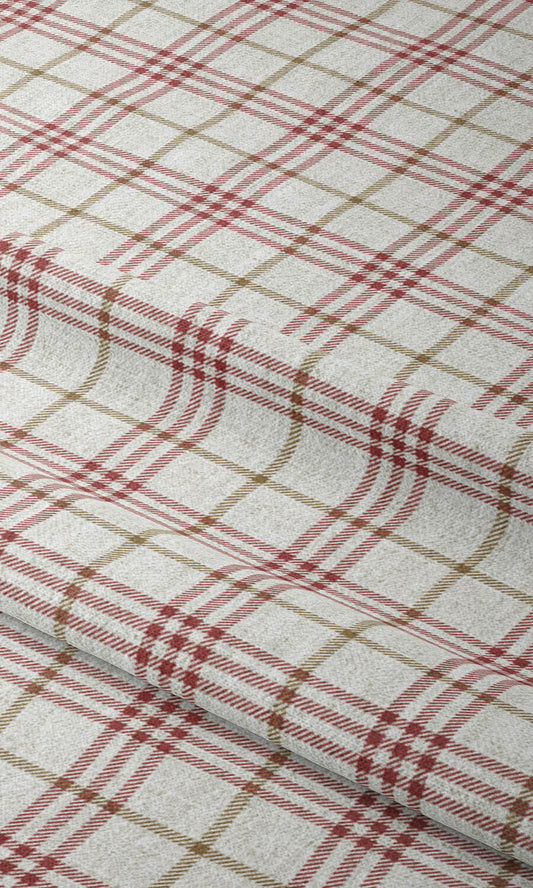 Modern Check Shades (Linen White/ Red)