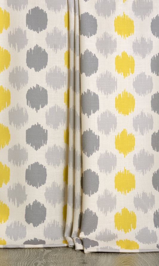 Polka Dot Striped Pattern Blinds (Gray/ Yellow/ White)