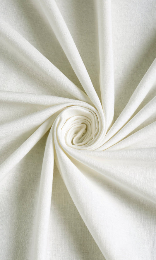 Poly-Cotton Blend Home Décor Fabric Sample (White)