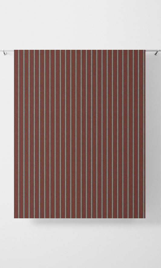 Custom Striped Roman Shades (Red & Grey)