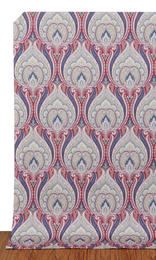 Floral Damask Roman Blinds (Red/ Blue)