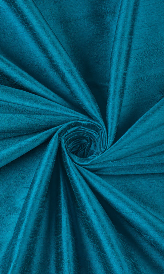 Dupioni Silk Home Décor Fabric By the Metre (Teal Blue)