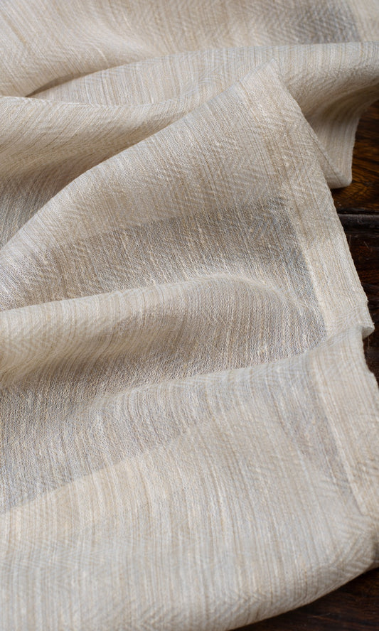 Textured Sheer Home Décor Fabric Sample (Ivory Beige)