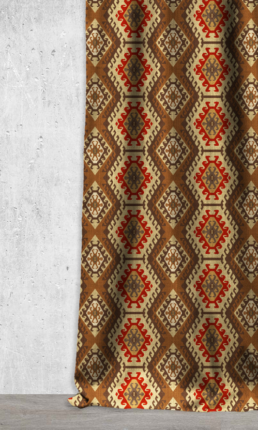 Custom Home Décor Fabric By the Metre (Red/ Brown)