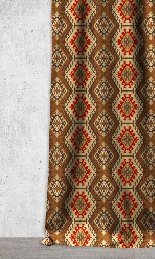 Custom Home Décor Fabric Sample (Red/ Brown)