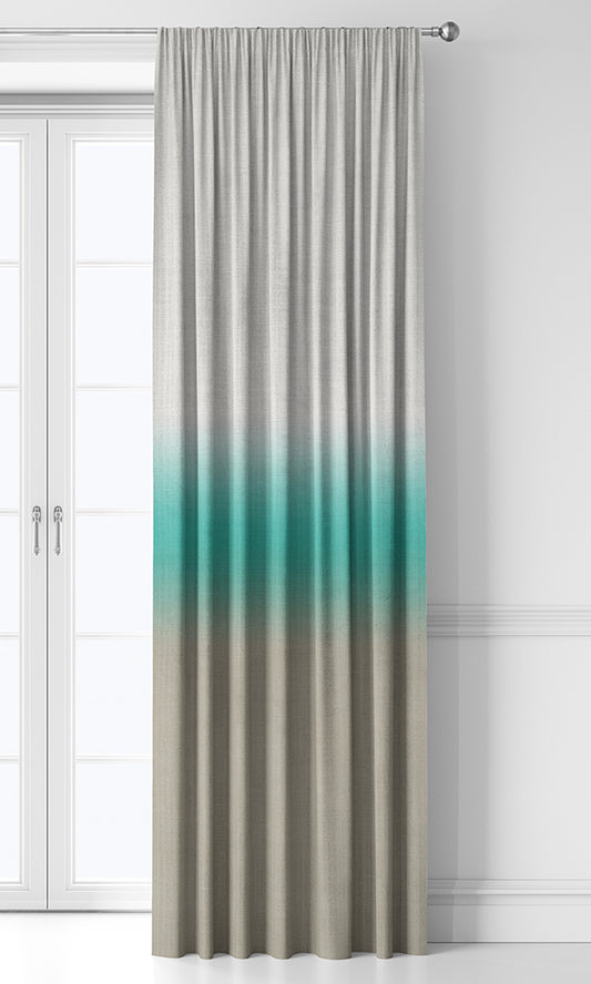 3-Tone Ombre Blinds (Turquoise Blue/ Beige)