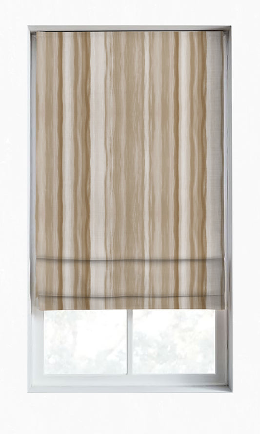 Room Darkening Striped Custom Shades (Brown/ Beige)