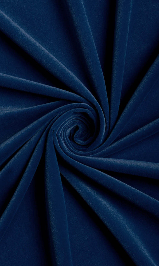 Velvet Home Décor Fabric By the Metre (Navy Blue)
