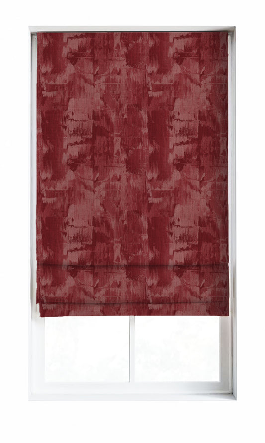 Watercolor Effect Striped Window Home Décor Fabric By the Metre (Red)